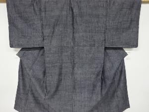 リサイクル　手織り真綿紬男物着物アンサンブル長襦袢セット（キングサイズ）